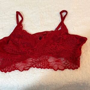 PINK Victoria's Secret Red Lace Bralette